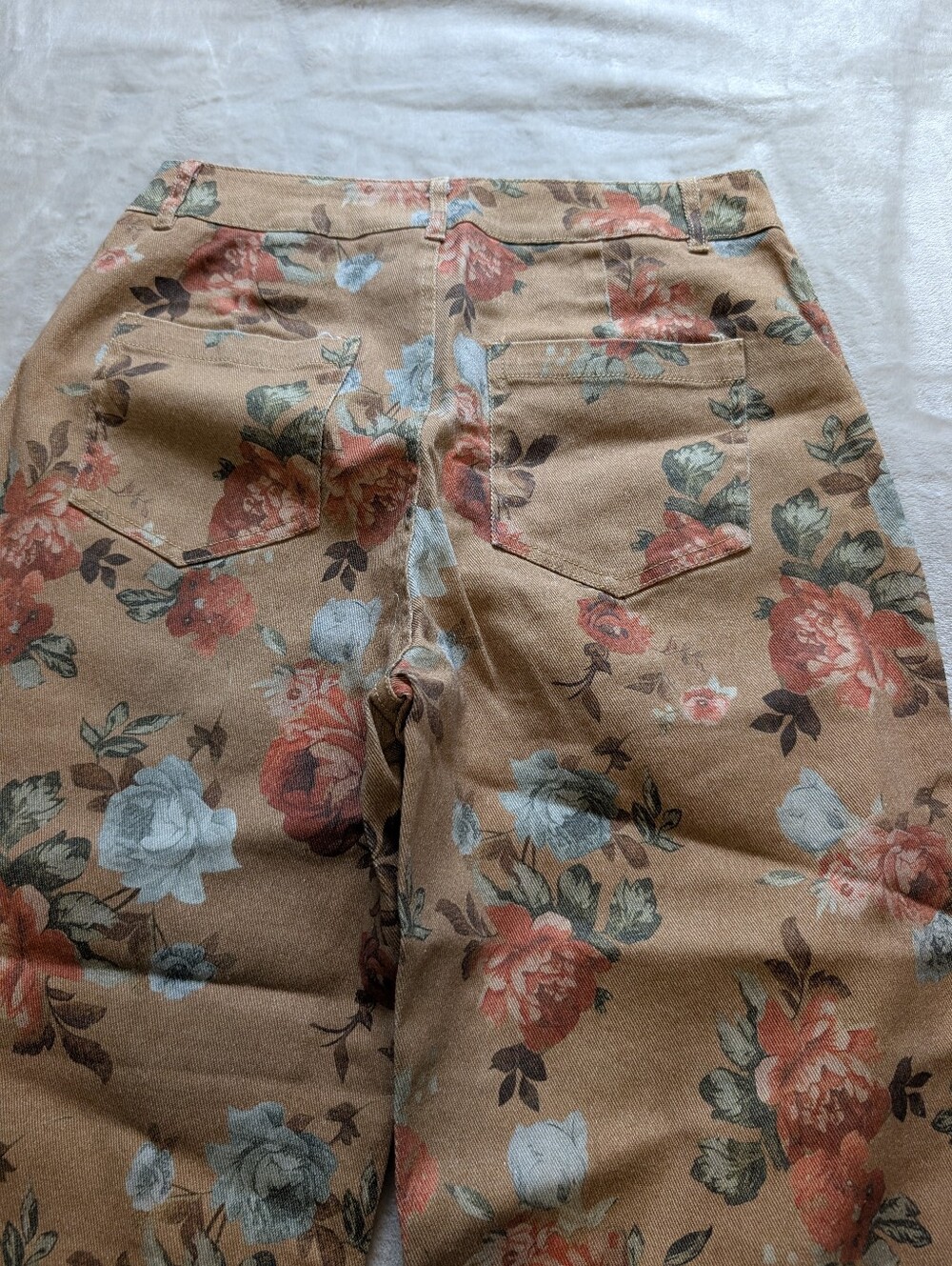 Flamingals Floral Print High Waist Straight Leg Crop Pants NWT Medium - Picture 8 of 11
